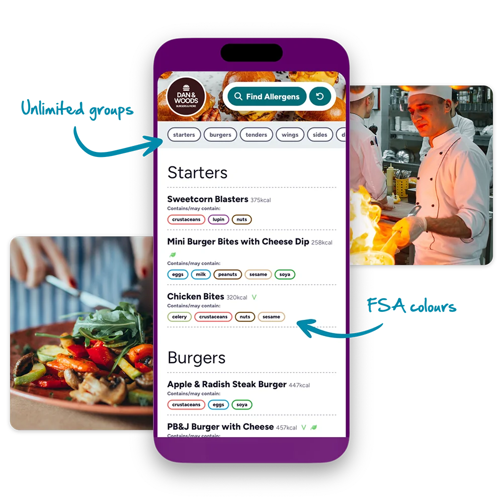 dishero customer allergen management web app demo